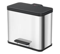 Hailo 0630-200 "Oeko Duo Plus L Pedal Waste Separator, Steel, Stainless Steel, 47 x 34 x 44 cm