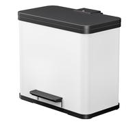 Hailo 0630-230 "Oeko Duo Plus L Pedal Waste Separator, Sheet Steel White, 47 x 34 x 44 cm