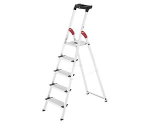 Hailo 8040-507 XXL safety ladder, 5 steps, multifunction tray, 130 mm deep steps, made in Germany