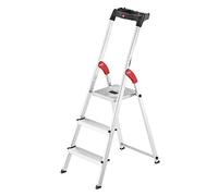 Hailo 8160-307 L60 Safety Ladder, 3 Steps, Multifunction Tray, Hinge Protection, Made in Germany