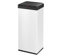 Hailo Big-Box Swing XL Waste bin | 1 x 52 liters / 13.7 gallons | Self-Closing Swing lid | Steel Sheet | Bin Liner Clamping Frame | Waste bin Kitchen Rectangular | Made in Germany | White 0860-231