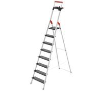 Hailo TopLine L100 8050-307 Aluminium Safety Stepladder with Multifunctional Shell, Safety Holder, Platform Lock and 130 mm Extra-Deep Steps, Black, 8050-807