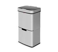 Hailo Öko Vario XL Sensor Waste Separation System 54 L - 2 x 25 L + 1 x 4 L - Fully Automatic Lid Opening - Anti-Fingerprint Bin Fully Automatic - Smart Bin - Sensor Waste Separator - Stainless Steel