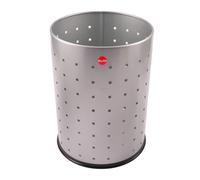 Hailo Office Wastepaper Bin 15L Steel Garbage Bin Waste Paper Bin Round Silver