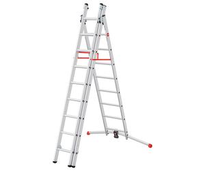 Hailo S100 ProfiLOT Pedal Adjustment Combination Ladder - 2x9 and 1x8 Rungs