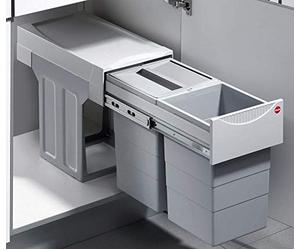 Hailo TA Swing 30.2/30 Waste Collector 2 Tandem Waste Bin 2 x 15 L with Lid Width from 30 cm