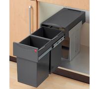 Hailo Tandem 30 L Pull Out Waste Bin For 300mm Hinged Door Kitchen Units 2x 15 L