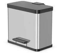 Hailo 0630-200 "Oeko Duo Plus L Pedal Waste Separator, Steel, Stainless Steel, 47 x 34 x 44 cm