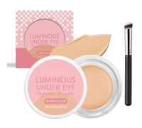 Hailoyearn Eye Brightening Powder, Hailoyearn Illuminating Concealer, Full-Coverage Dark Circle Concealer with Brush