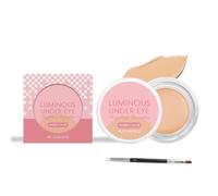 Hailoyearn Under Eye Brightener, Brightening Cream Concealer with Brush, Tired Skin Color Correcting Brightener & Primer, Full Coverage Makeup, Conceal & Brighten Dark Circles (Natural)