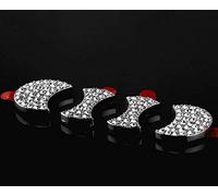 HAILWH Fit Q7 2016-2019 Crystal Rhinestone Bling Accessories Multimedia Central Control AC Rearview Mirror Control Knob Applique Cover Decorative Ring (Steering Wheel Decorative Sticker)