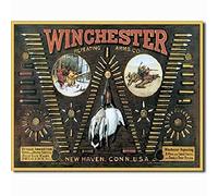 HAIMAX Metal Signs Pub Winchester Arms Bullet Board Ammunition Ammo Firearms Guns Hunt 8x12in Tin Sign Farm Wall Gym Decor
