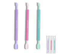HaimiLiya 3Pcs Plastic Cuticle Pusher, Dual-end Dead Skin Nail Pusher Nail Dirt Cleaner Tool Gel Polish Remover Tool, Gentle Plastic Pusher, Manicure Tool