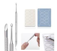 HaimiLiya Pre-treatment Cuticle Pusher, Russian Prep Nail Pushers, Dual Ended Cuticle Remover with 100/180 Grit Sandpaper Sheets, Nail Care for Manicure Pedicure Nail Art