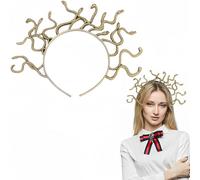 HAIMITI Halloween Snake Headbands Gold Medusa Snake Hair Accessories Novelties Hair Bands Funny Non Slip Head Hoops For Adult Man Women Girls Halloween Cosplay Costume Party Supplies Decoration 1pcs