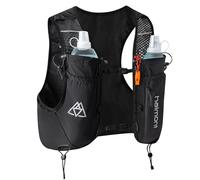 Haimont 8L Running Vest with 2 Soft Flasks for Men, Light Hydration Pack with Multiple Pockets for Trail Running, Technical Terrain, M, Black