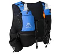 Haimont Hydration Running Vest Pack with Runner Water Bottles, Adjustable Back Pack Water Vest with Soft Flasks for Trail Race Marathons Hiking, 8L, M, Blue