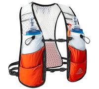 Haimont Running Hydration Vest with 2 TPU Soft Flasks, 5L Lightweight Trail Running Vest Pack for Women Men, Running, Climbling, Orange, L