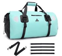 Haimont Waterproof Duffel Bag Roll Top Dry Duffel Bag with Tie Down Straps for Motorbike, Boating,Kayaking, SUP, Travelling, Ocean Green, 50L