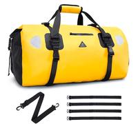 Haimont Waterproof Large Duffel Bag Heavy Duty Roll Top Travel Dry Bags with Durable Straps and Handles for Boating, Motorcycle, Kayaking, Camping, Yellow, 70L