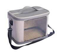 Haimusan Bird Carrier Bag Bird Travel Cage, Indestructible Stainless Steel Mesh Backpack for Parrot, Portable Bird Travel Bag, Pet Transparent Breathable Travel Cage (Grey)