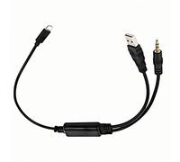 HAIN AUX in Adapter 3.5mm Jack &USB Y Cable Coiled Car Audio Interface Charger Cord, Compatible for iPXs Xs Max XR for BMW (Stretched Length 2 Meters)