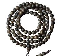 Hainan Yingge Green Agarwood Multiple Sizes Prayer Bead Antique-Grade Sinking-Quality Old Material (8mm*108 Beads)