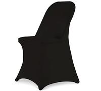 HAINARverS Stretch Spandex Folding Chair Covers, 50pcs Washable Fabric Chair Cover, Decoration Chair Cover for Wedding, Party, Banquet, Conference, Event (Black)
