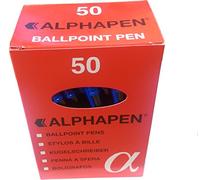 5 Star Office Clear Ball Pen Medium 0.4mm Line Blue Pack 50