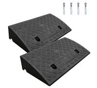 Haipky 2 Pack Portable Lightweight Kerb Curb Ramps, 19.68"×10.63"×4.33" Threshold Ramps for Driveway, Sidewalk, Car, Scooter with 2 Expansion Bolts, Easy Setup, Ideal for Mobility Access