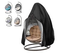 Haipky 420D Waterproof Wicker Egg Chair Cover - Heavy-Duty Windproof Outdoor Swing Chair Protection, Weather Resistant, With Zipper, 75" x 45", Black, 1 Pack