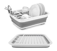 Haipky Collapsible Bowls, Plates, and Dishes Drainer - Portable Space-Saving Dish Rack for Kitchen, RV, Campers, and Travel Trailers