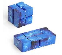haipky Infinity Cube Mini Hand Age 3+ Held Finger Fidget Puzzle Toys Stress Anxiety Relief for Adults Kids ADD ADHD Good Gift Killing Time and Fun Magic (Blue Galaxy)