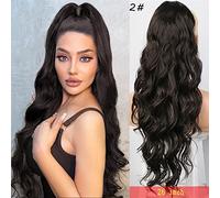 Hair Accessories 22 Inch Synthetic Ponytail Hair Extensions Long Wavy Drawstring Stylish Ponytail Hair Extensions Bun for Women Hair Pieces For Women(Natural black-26)