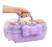 Hair Accessories Box, Bow Knot Craft Storage Organiser, 3-Layer Jewelry Storage Box with Handle, Multipurpose Hairpiece Organiser for Girls, Women, Birthdays, Holiday