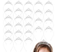 Hair Accessories For Birthdays, Silver Hairpieces, 30 Pcs Princess Tiara Crowns, Weddings, Adjustable Alloy Headbands, Crystal Heart-Shaped Rhinestone Tiaras, Heart Dance Parties