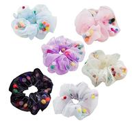 Hair Accessories for Bun Dance Hair Accessories Net String Elastic Headdress Bands Ponytail Holders for Girls in Rich Tones 6 Pieces