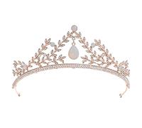 Hair Accessories for Women Fashion Luxury Crystal Ab Bridal Crown Tiaras Light Gold Diadem Tiaras for Women Bride Wedding H (Gold S) (J Small)