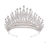 Hair Accessories For Women Trendy Silver Color Rhinestone Crystal Queen Big Crown Bridal Wedding Tiara Beauty Pageant