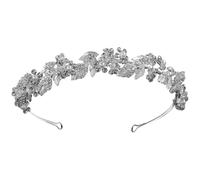 Hair Accessories, Gold Bridal Headband, Floral Leaf Design, Crystal And Metal Handcrafted, Elegant Comfortable For Brides, Wedding Special Occasions