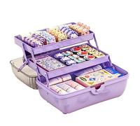 Hair Accessories Organiser Box - Girls Hair Clips Storage Boxes, Dustproof Organiser with Handle for Hair Accessories, Makeup, Art Supplies, Nails and Sewing Accessories, 27.5 x 14.5 x 15 cm