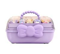 Hair Accessories Organizer - Hair Bow Storage Box, Multipurpose Three-Layer Organizer with Handle, Clear Visual Lid, Divided Tray | Bin for Nail Sewing Supplies Makeup Art Supply Home Room