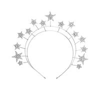 Hair Accessories Rhinestone Star Headband Glitter Hair Bands Bridal Crystal Headpiece Accessories For Girls Women Teenagers Little Clips (Silver, One Size)