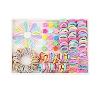 Hair Accessories Set - Ponytail Holder, Rubber Bands, Colourful Fashionable Cute Styling Tools, Multi-scene Accessories for Girls Birthday Parties, Daily School Wear, Gift Collection