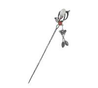 Hair Accessories,Vintage Hair Sticks Hairpin, 925 Silver Chinese Retro Hair Sticks for Women Long Hair Flower Branch Jade Hanfu Hair Chopsticks with Tassel Hair Accessories for Girls Party Dialy Life