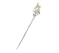 Hair Accessories,Vintage Hair Sticks Pearl Hairpin, S925 Silver Chinese Hair Chopsticks, Ornate Lovebirds Plum Twist Hair Sticks for Buns, Hair Bun Gilded Jewelry for Men Women Girl, Polished(Color:Po