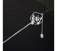 Hair Accessories,Vintage Hairpin Hair Sticks, 925 Silver Chinese Hair Sticks for Women Long Hair Magnolia Magpie Pearl Jade Hair Chopsticks Hair Accessories for Girls Party Dialy Life