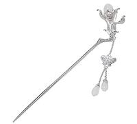 Hair Accessories,Vintage Hairpin Hair Sticks, Chinese Hair Chopsticks for Women Long Hair, White Magnolia Flower Jade Hair Pin Retro Hanfu Tassel Hair Bun Accessories for Bride Dialy Life