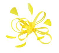 Hair Accessories Wedding Guest Tea Headwear Party Feathers on Flower Ribbons a Headband Tea Party Wedding Prom for Girls & Women (Yellow, One Size)