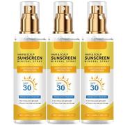 Hair and Scalp Sun Protection Spray, Non-Greasy SPF 30 Scalp Sunscreen Spray for UV Protector & Hair Dryness, Prevents Color Fade, Lightweight Formula for Hiking/Beach/Outdoors (3pcs)